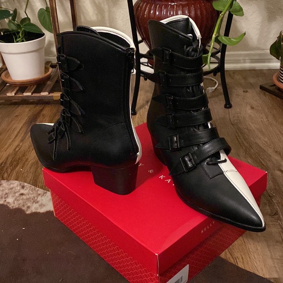 Strange Cvlt Coven black and white booties 9 - Picture 2 of 5